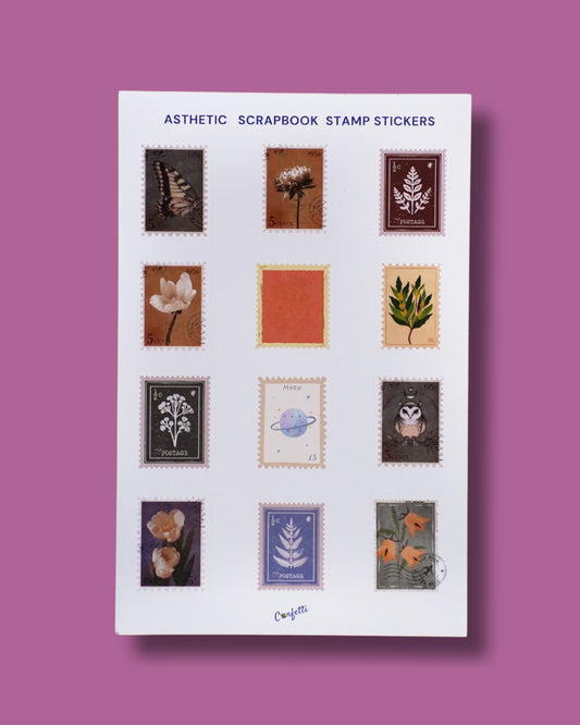 Aesthetic Scrapbook Stamp Stickers - Set Of 2