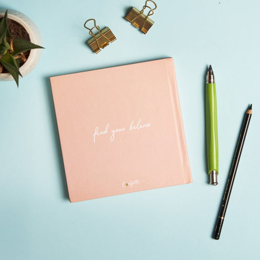 Find Your Balance Square Sketchbook Off White Paper