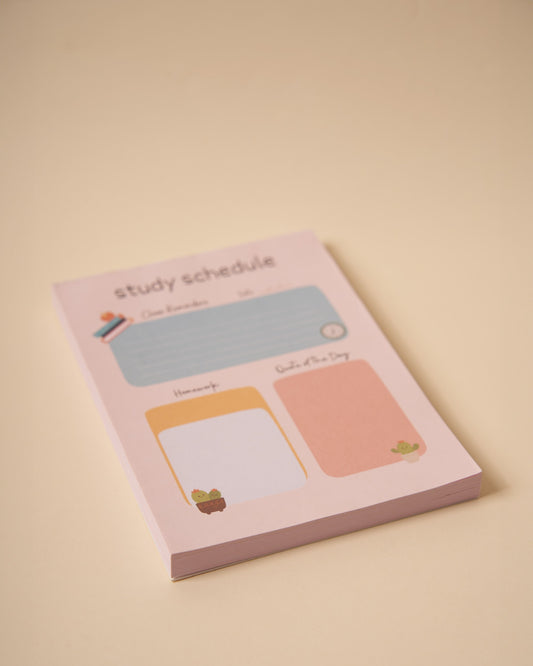 Study Schedule Notepad