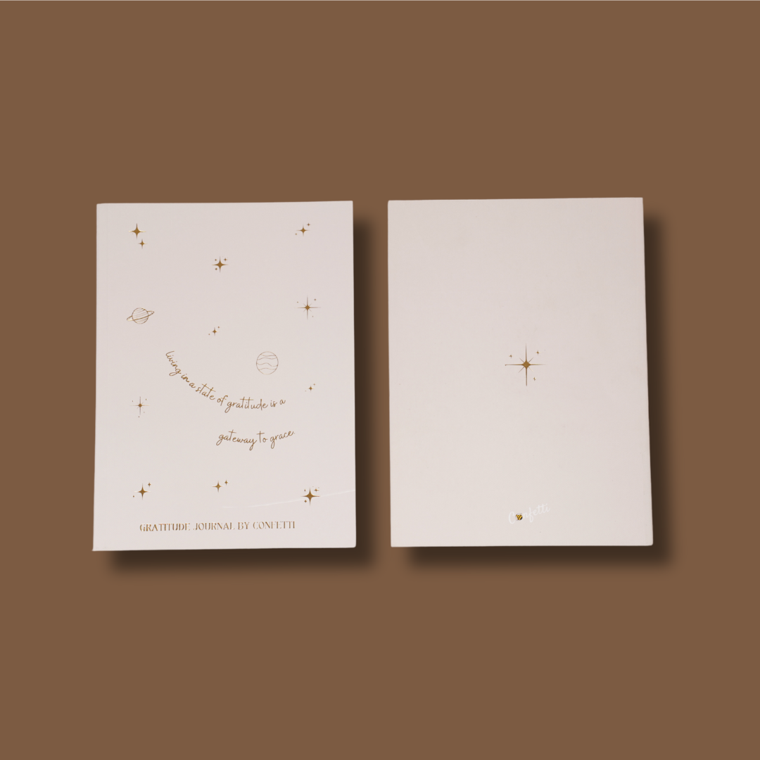 Off White With Gold Leafing Gratitude Journal