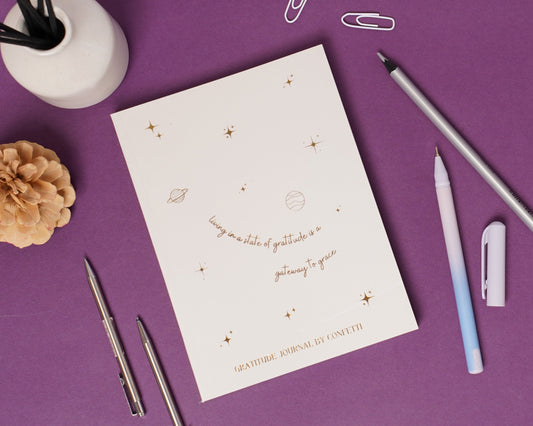 Off White With Gold Leafing Gratitude Journal