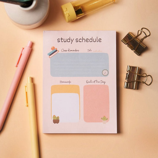 Study Schedule Notepad