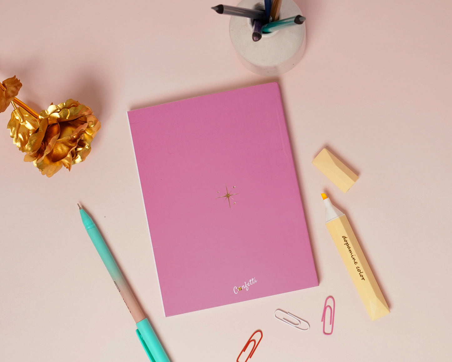 Pink With Gold Leafing Gratitude Journal