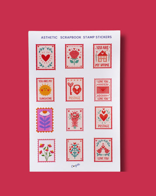 Aesthetic Scrapbook Stamp Stickers - Set Of 2
