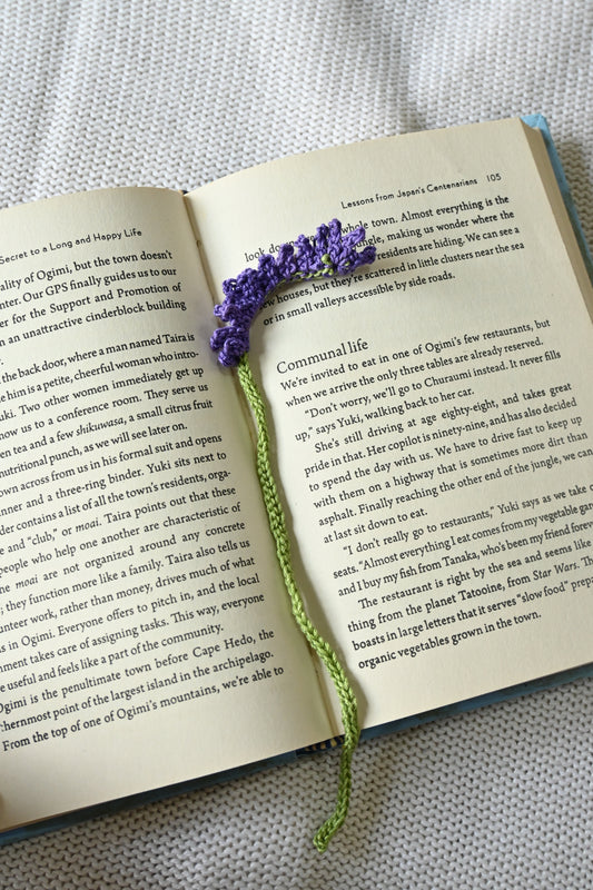 Purple crochet bookmark
