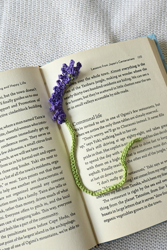 Purple crochet bookmark