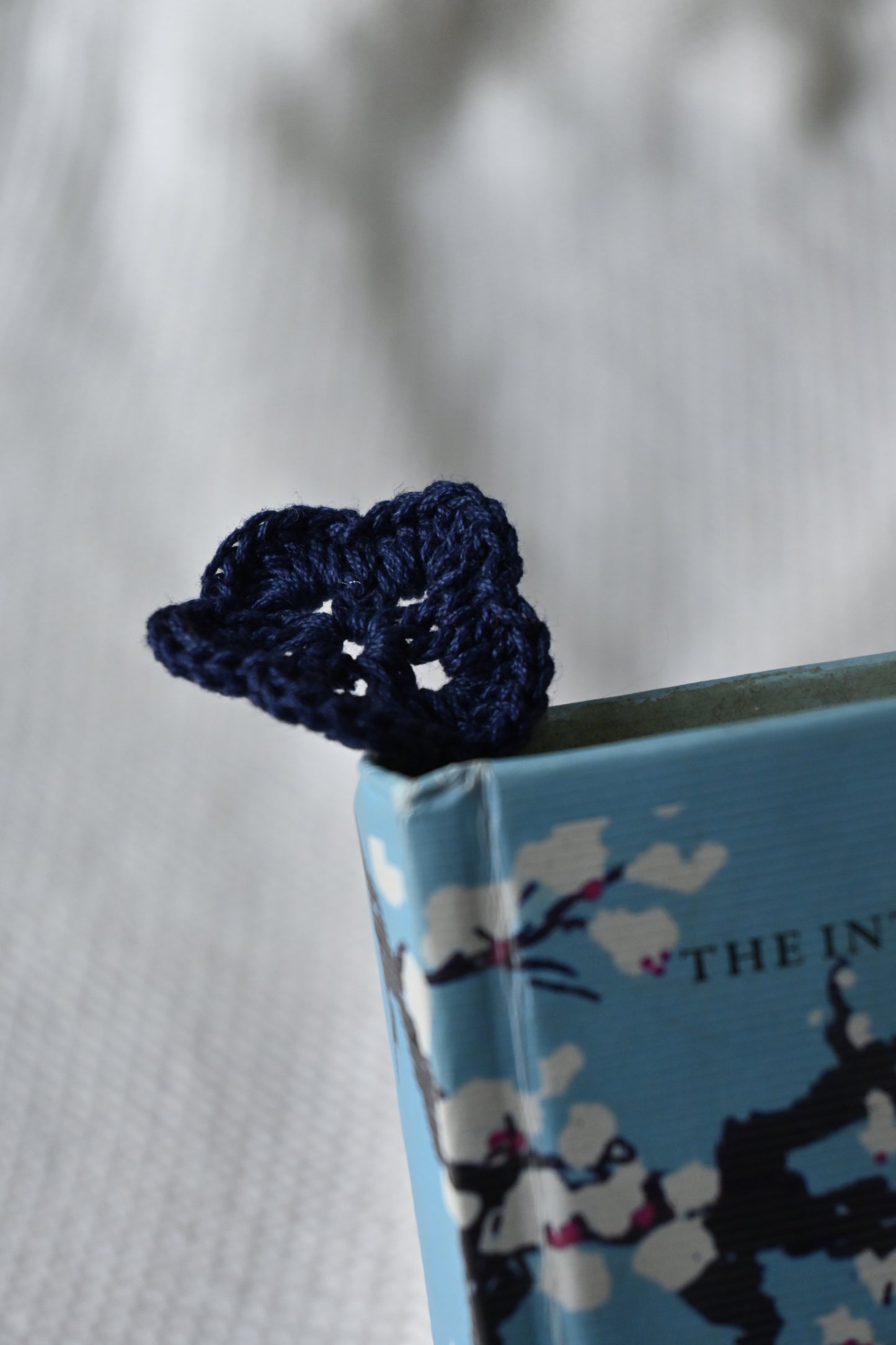Navy Blue Flower crochet bookmark