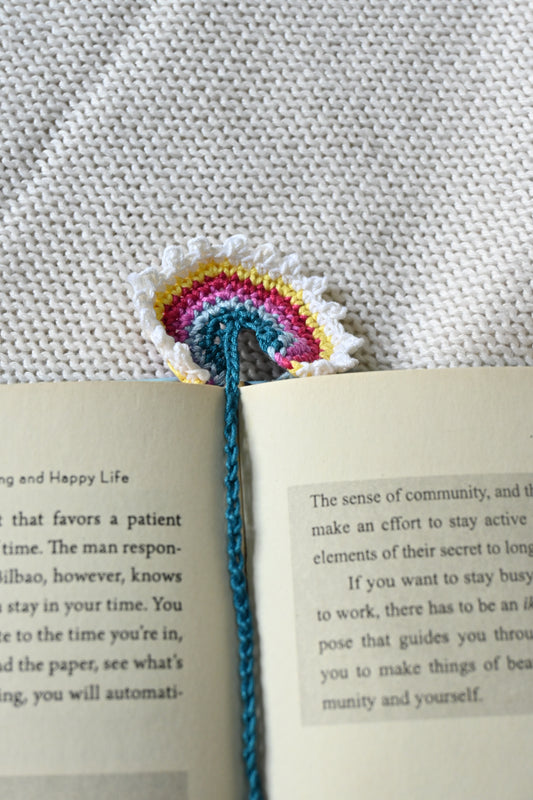 Rainbow Colour crochet bookmark