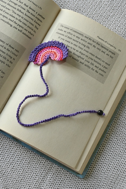 Purple Rainbow crochet bookmark