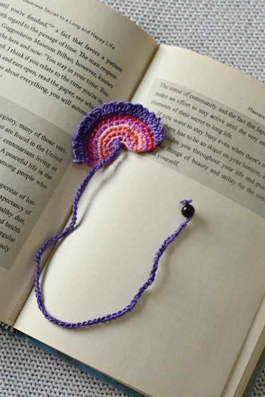 Purple Rainbow crochet bookmark