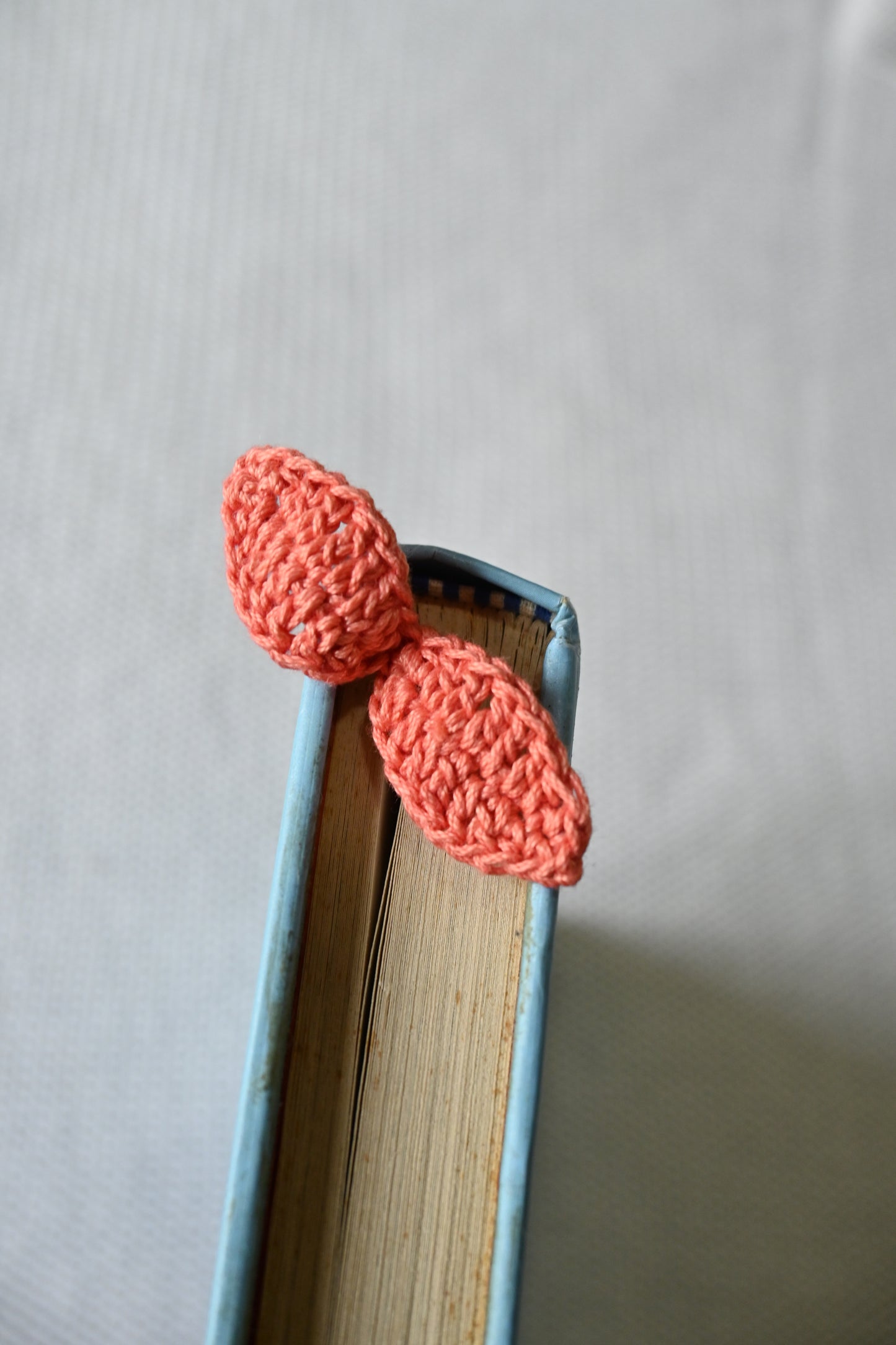 Peach Leaf crochet bookmark