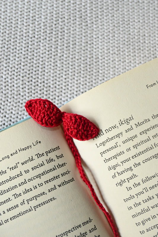 Red Leaf crochet bookmark