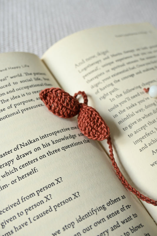 Brown Leaf crochet bookmark