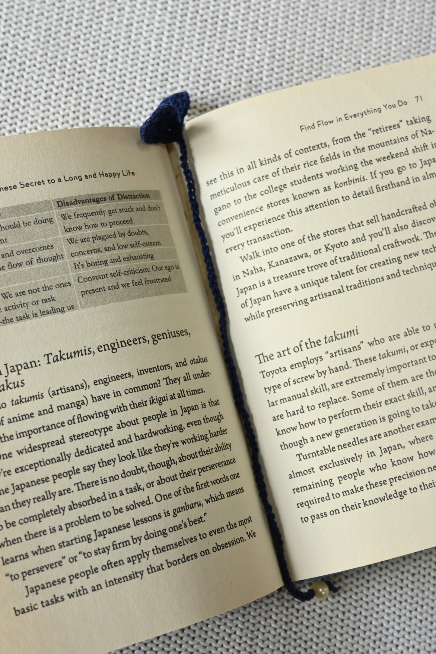Navy Blue Leaf crochet bookmark