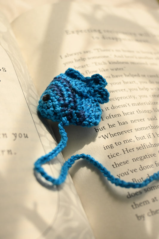 Blue Fish crochet bookmark
