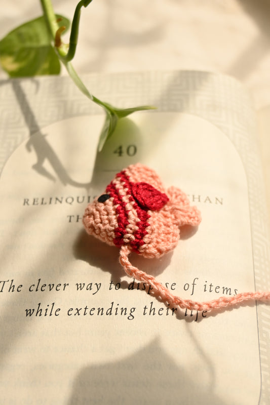 Peach Pink crochet bookmark