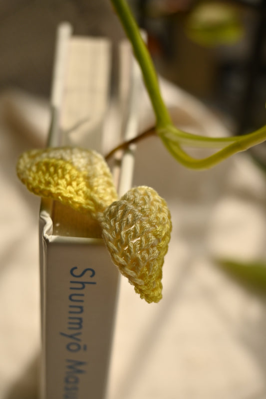 Yellow & White leaf crochet bookmark