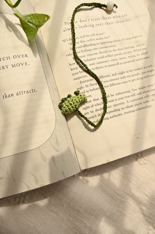 Green Tulip Crochet Bookmark