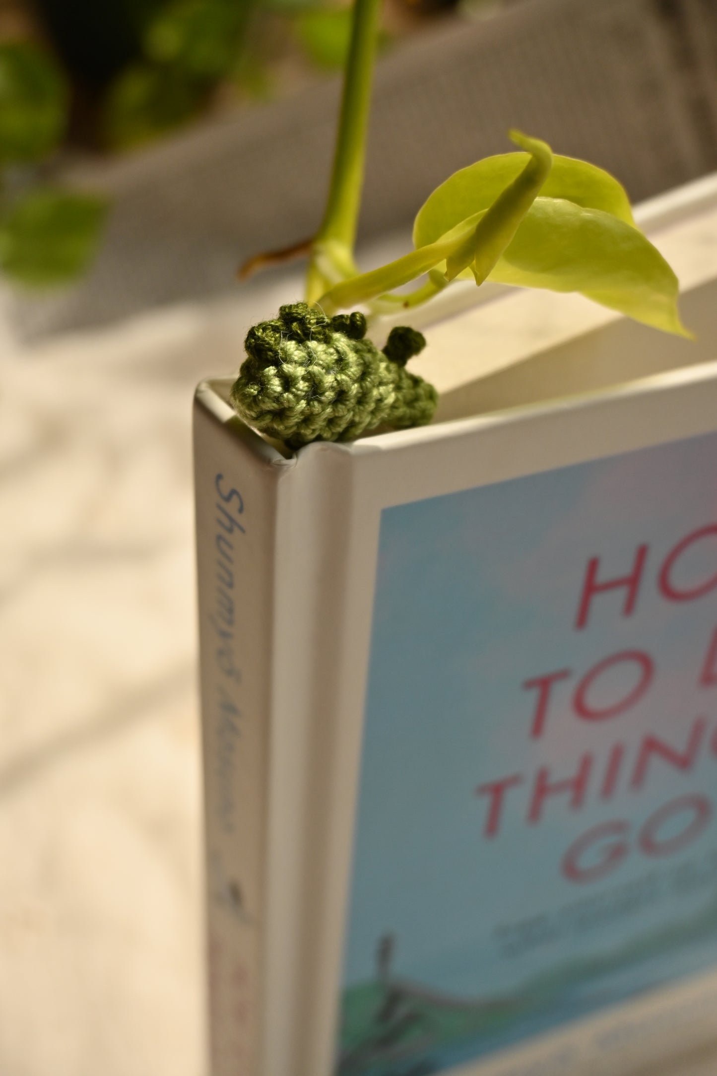 Green Tulip Crochet Bookmark