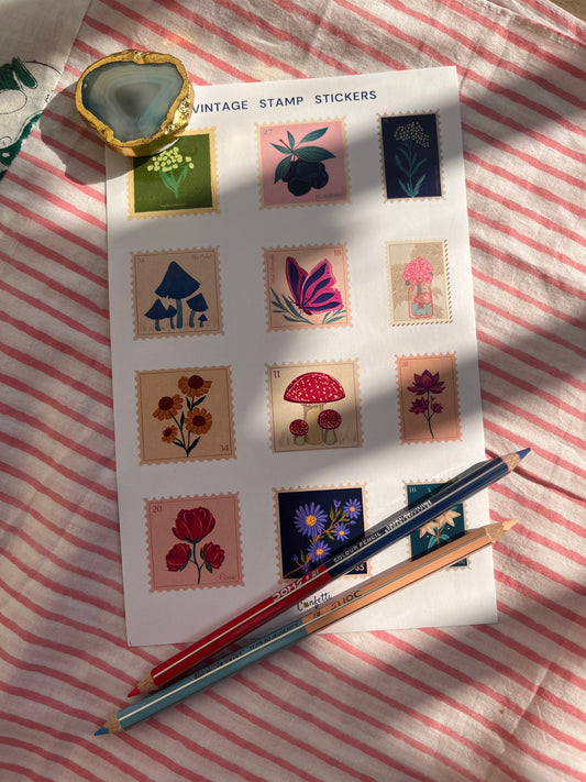 Vintage Stamp Stickers
