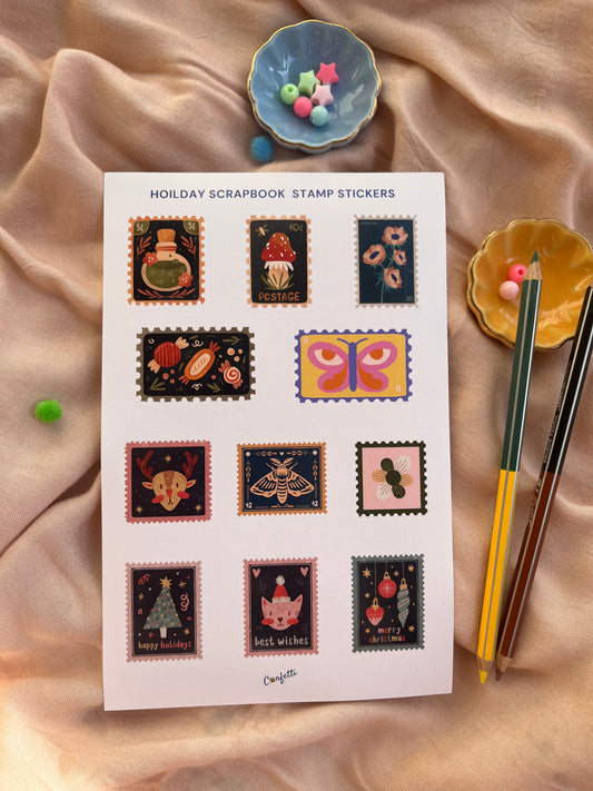 Holiday Scrapbook Stamp Stickers