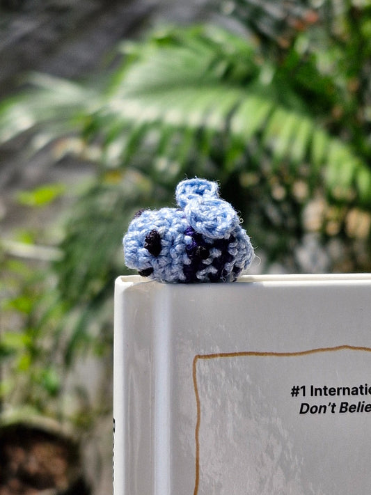 LIght Blue Honeybee crochet bookmark