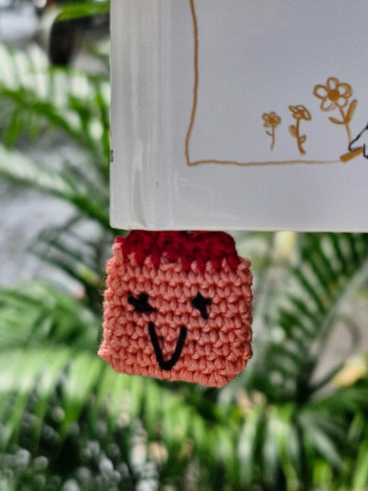 Smiley crochet bookmark