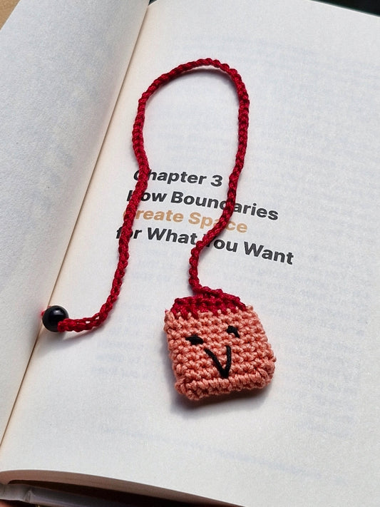 Smiley crochet bookmark