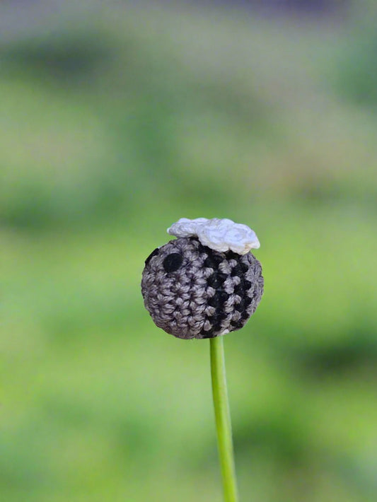 Grey Honeybee crochet bookmark