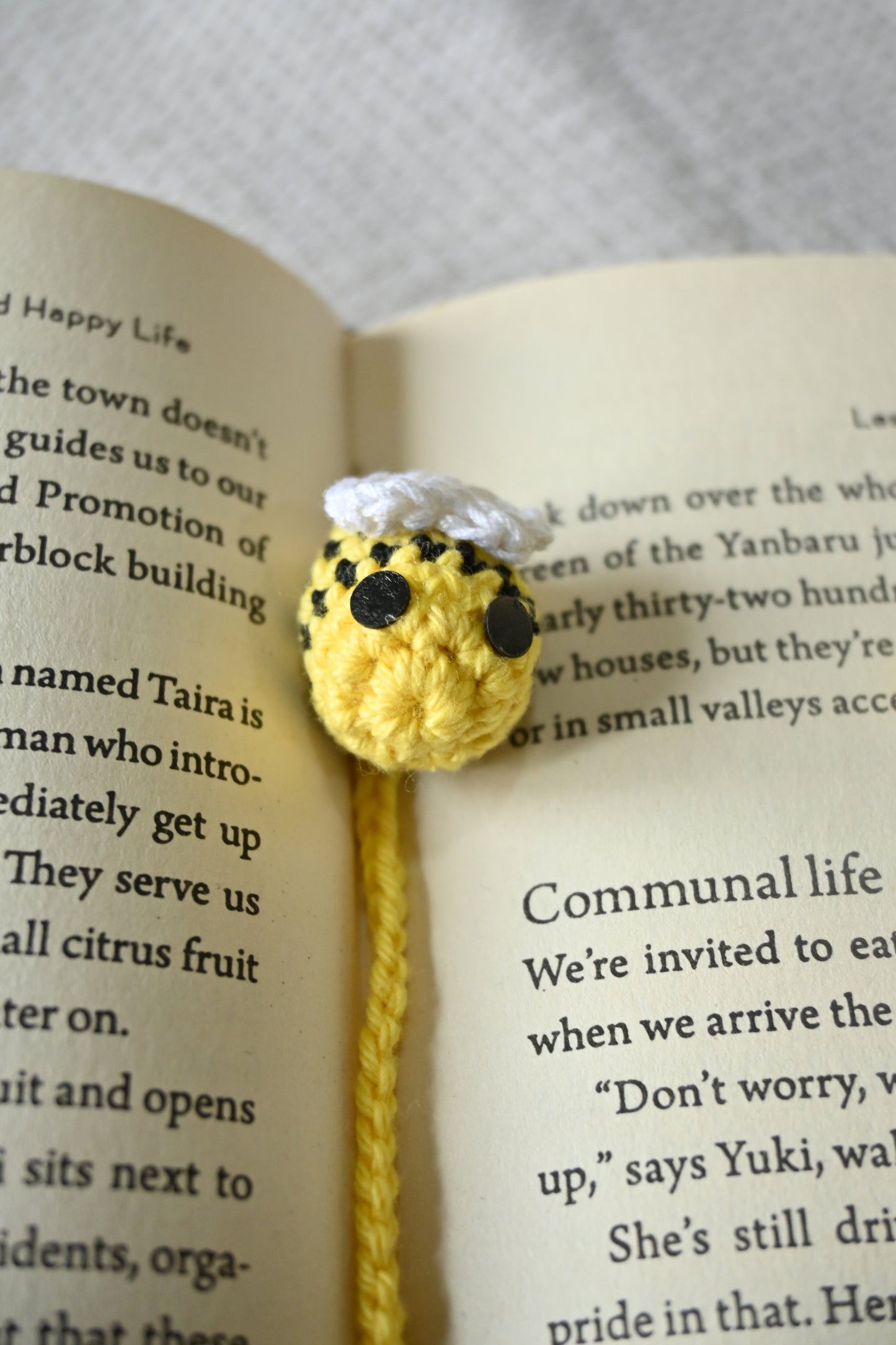 Yellow Honeybee crochet bookmark