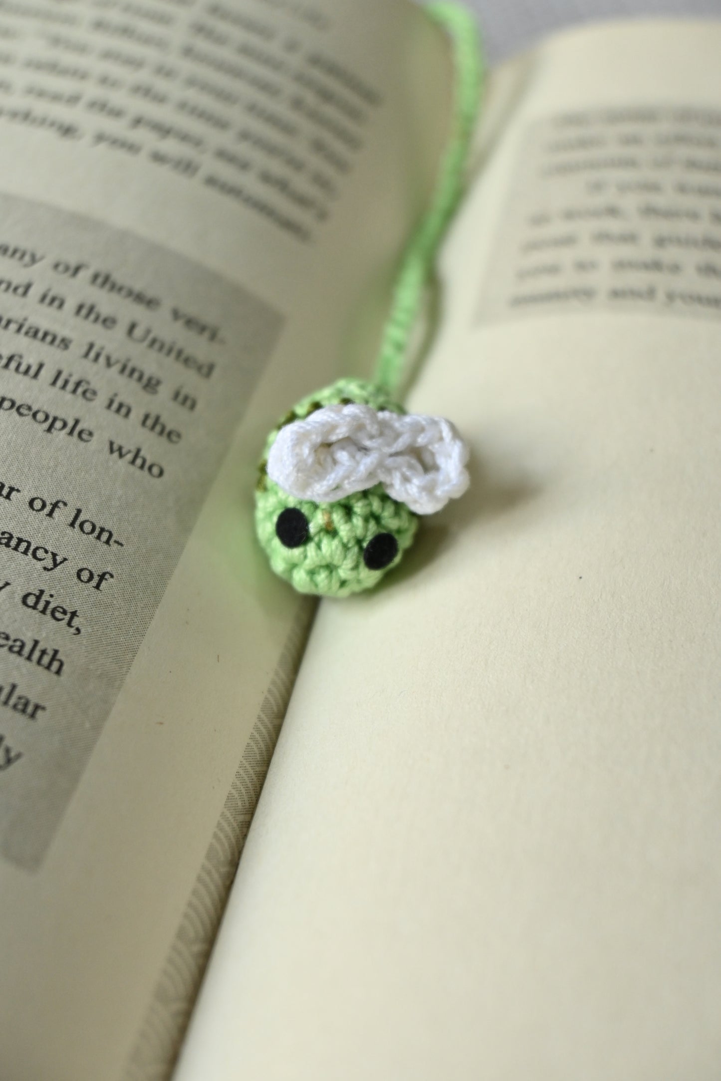 Green Honeybee crochet bookmark