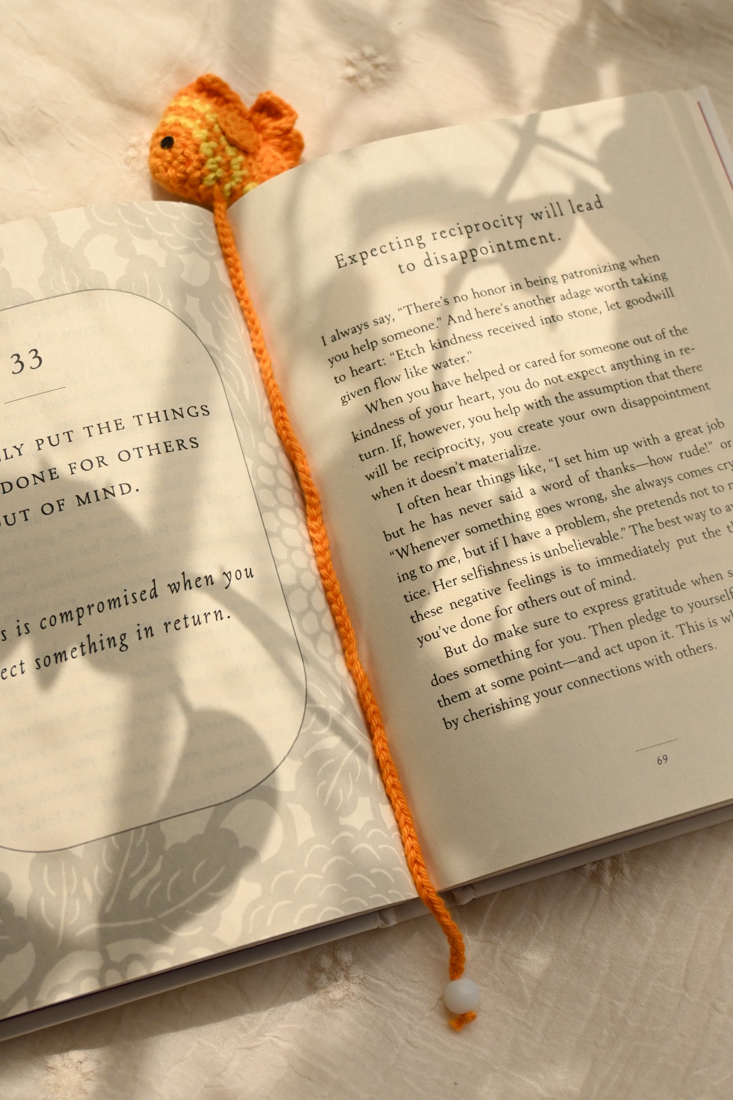 Orange & Yellow Fish crochet bookmark