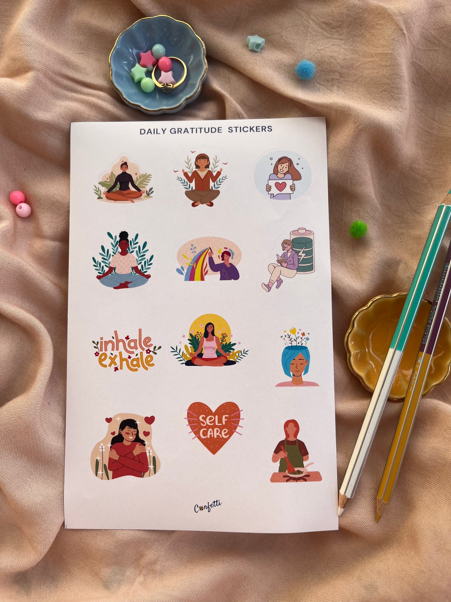 Gratitude Stickers - Set Of 3